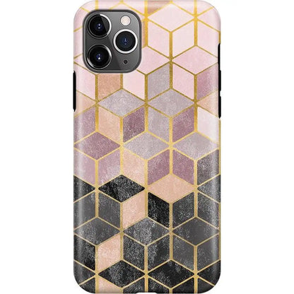 Stepping Up | Geo Rose Gold Marble Case