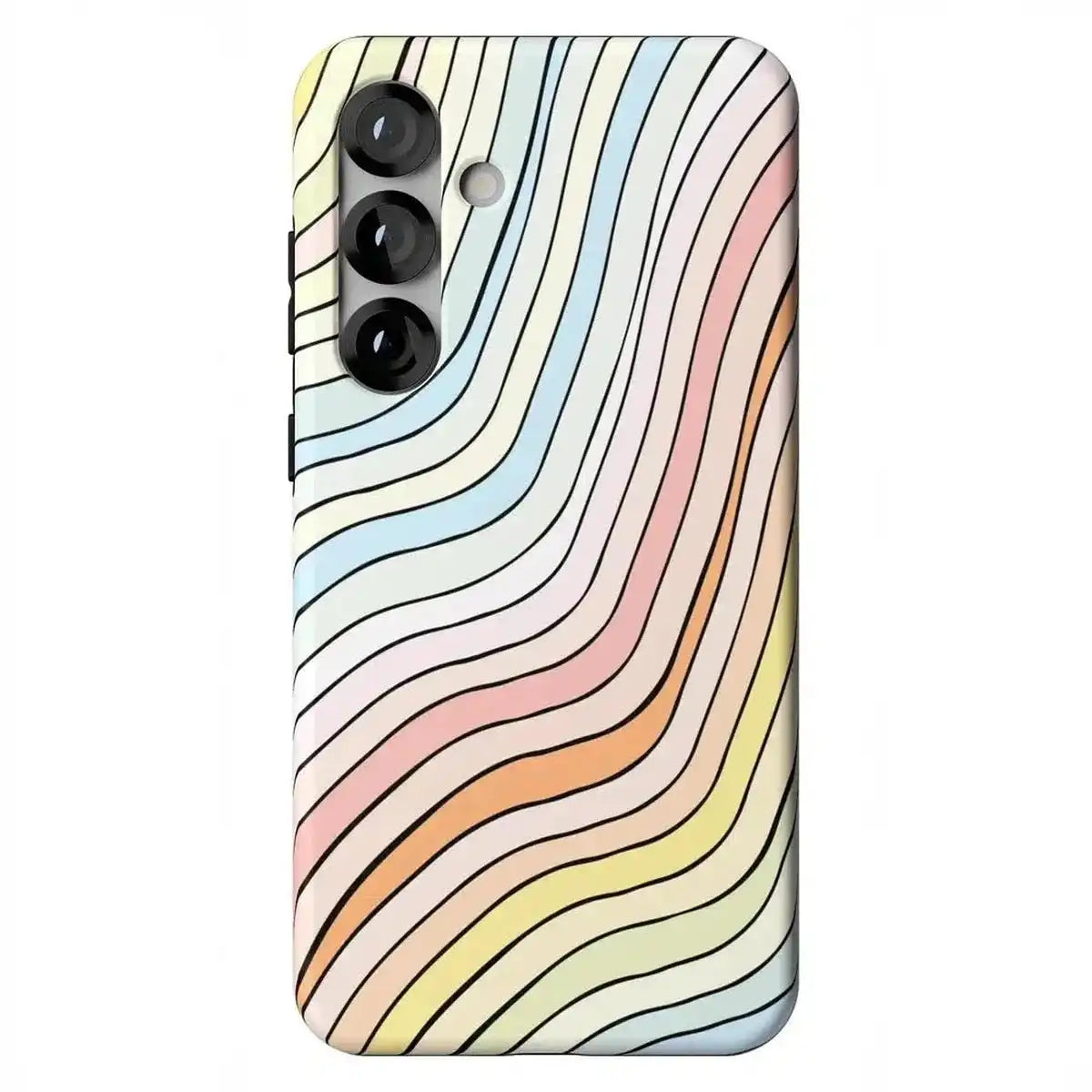 Ride The Wave | Pastel Rainbow Lined Samsung Case