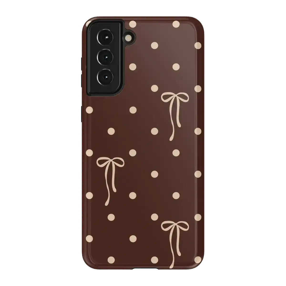 Teddy Bows | Brown Polka Dot Case