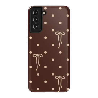 Teddy Bows | Brown Polka Dot Case