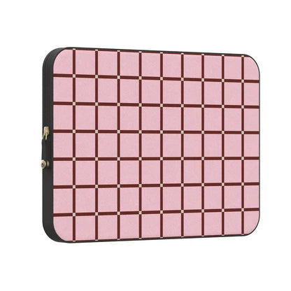 Uptown Gridlock | Pink Checkerboard Laptop Case