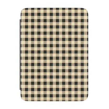 Cedar Lane | Black & Cream Gingham Kindle Case