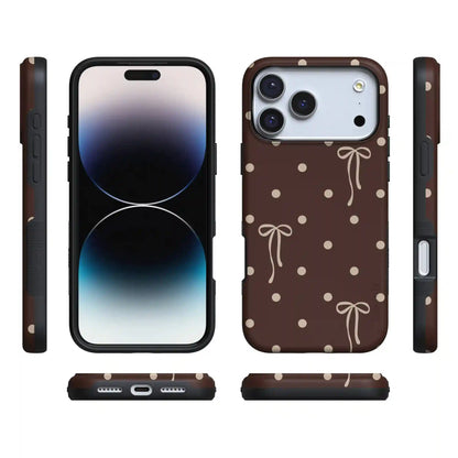 Teddy Bows | Brown Polka Dot Case