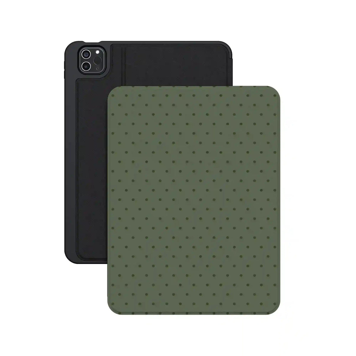On the Dot | Olive Green Polka Dot iPad Case
