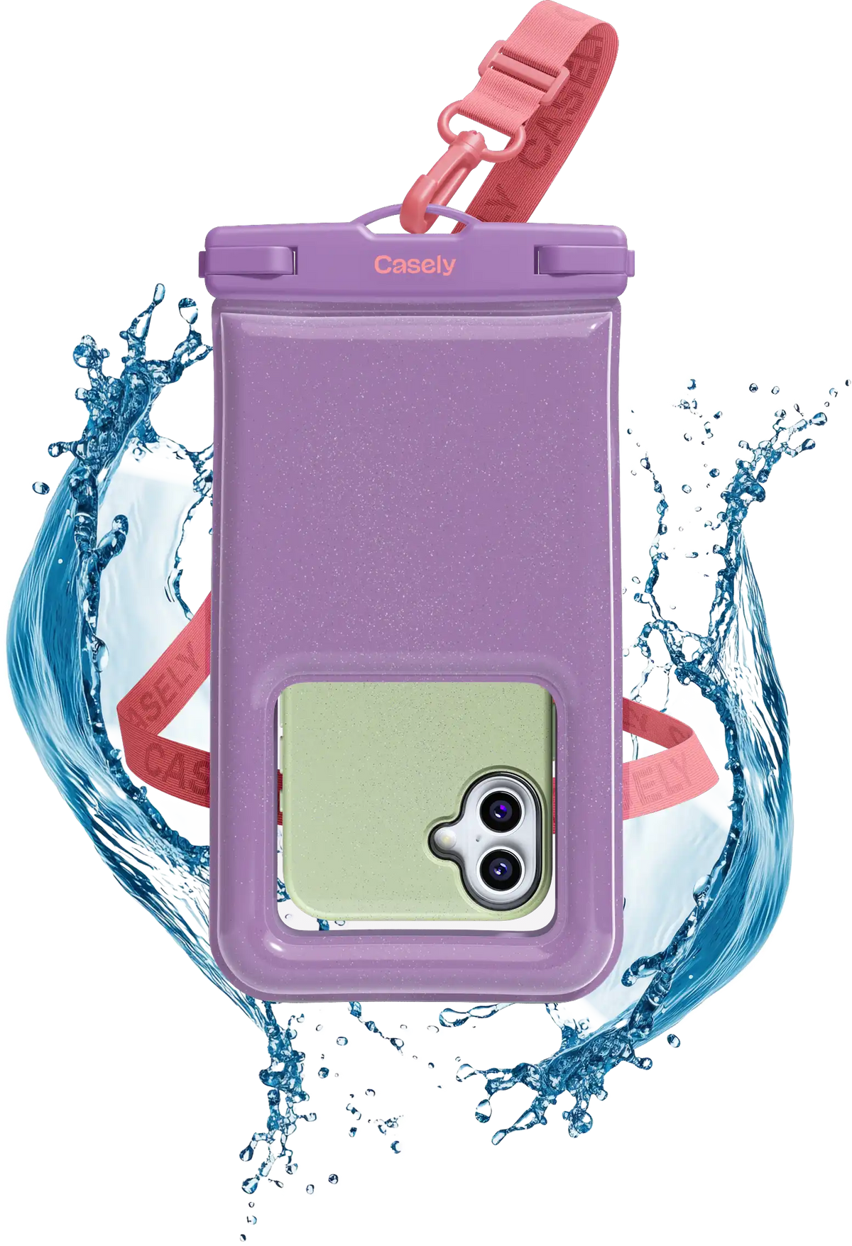 AquaBuddy | Lavender Waves Purple Shimmer Waterproof Phone Pouch