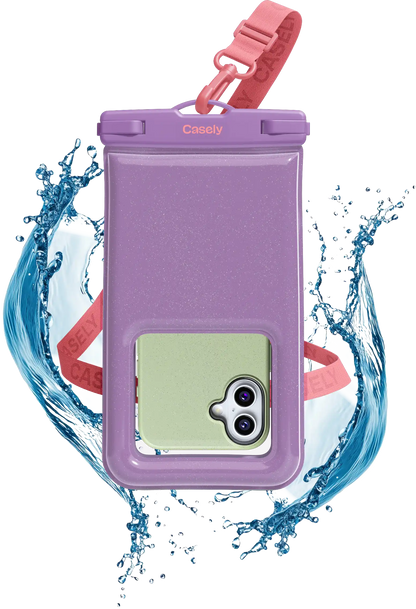 AquaBuddy | Lavender Waves Purple Shimmer Waterproof Phone Pouch