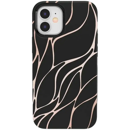 Midnight Ride | Black and Gold Metallic Waves Case