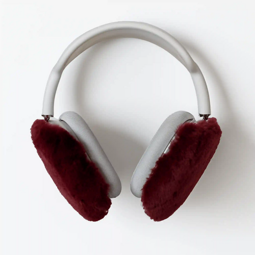 Dark Red Fluffy Earmuffs | AirPods Max Case