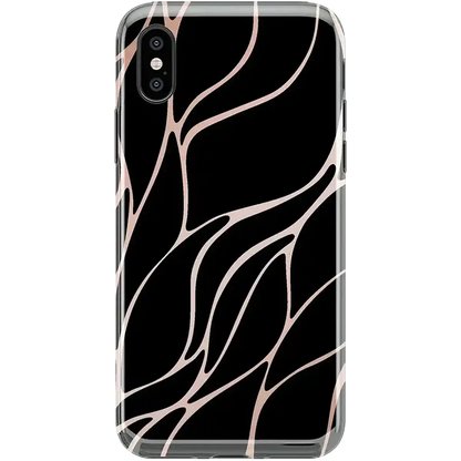 Midnight Ride | Black and Gold Metallic Waves Case