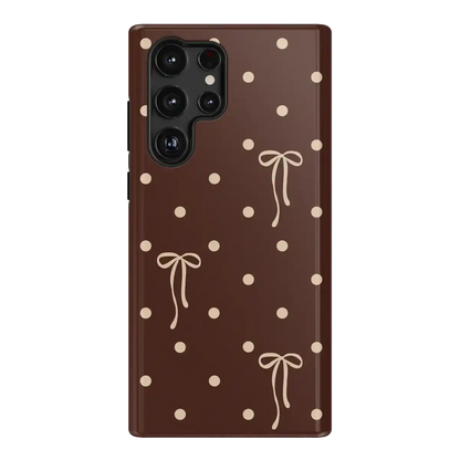 Teddy Bows | Brown Polka Dot Case