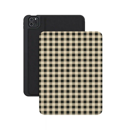 Cedar Lane | Black & Cream Gingham iPad Case