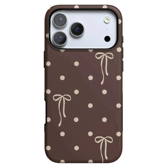 Teddy Bows | Brown Polka Dot Case